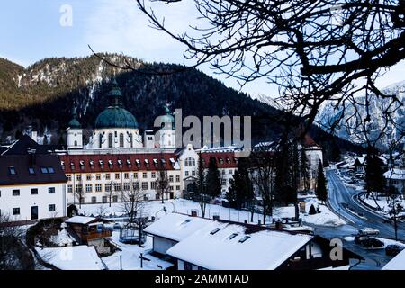 Le monastère d'Ettal en hiver. [traduction automatique] Banque D'Images