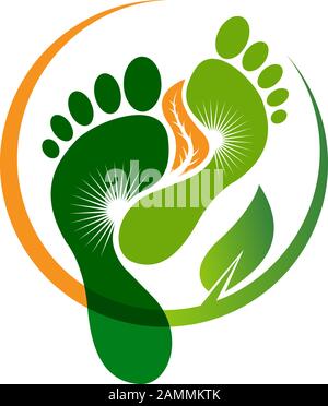 logo de la feuille de pied Banque D'Images