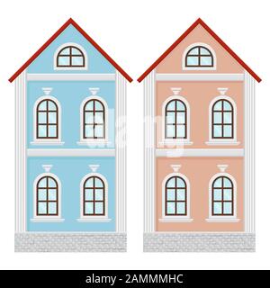 Maisons de ville. Petits bâtiments de couleur Illustration de Vecteur
