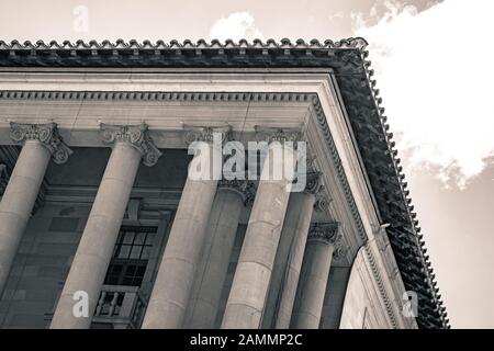 Photographie en noir et blanc de l'Union Buildings à Pretoria, Afrique du Sud Banque D'Images