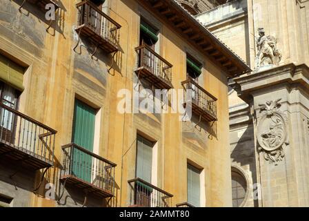 Catedral de Granada, Plaza de las Pasiegas, Grenade, Andalousie, Espagne. Banque D'Images