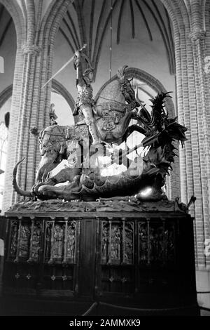 Statue des Sankt Georg von Bernt Notke aus dem Jahr 1498, 1969. Statue de Saint-Georges par Bernt Notke, fabriqué en 1489, 1969. Banque D'Images