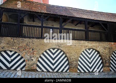 Alte Stadtmauer à Donauwörth est une ville de Bavière, en Allemagne, avec de nombreuses attractions historiques Banque D'Images