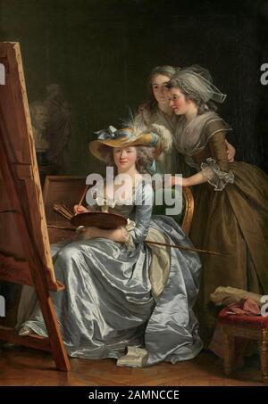 Labille Guiard Adelaïde , Autoportrait Avec Deux Élèves , Marie Gabrielle Capet Et Marie Marguerite Carreaux De Rosemond , Peinture 1785 Banque D'Images