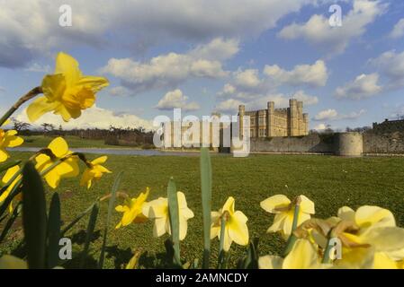 Printemps au Château de Leeds. Kent. L'Angleterre. UK Banque D'Images