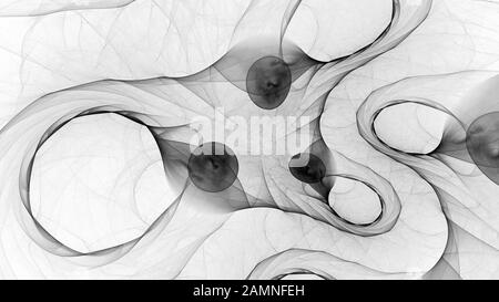 Matière sombre arrière-plan abstrait noir et blanc inversé, généré par ordinateur, rendu tridimensionnel Banque D'Images