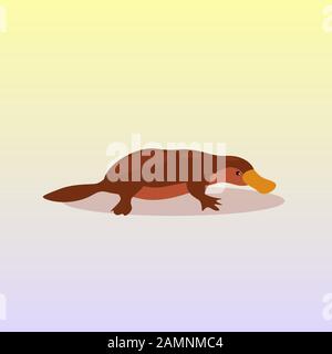 platypus icône caricature en voie de disparition symbole d'animal sauvage australien faune espèce concept plate illustration vectorielle Illustration de Vecteur