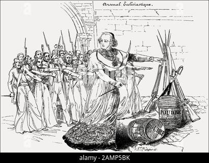 Arsenal Ecclésiastique, Caricature sur la participation des Jésuites à la contre-révolution du XIXe siècle, Banque D'Images