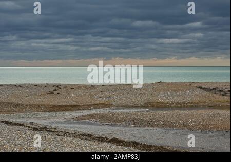 Plage De Cuckmere Haven Dans West Sussex, Angleterre Banque D'Images