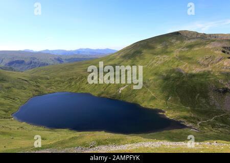 Vue Sur Le Tarn Grisedale Et La Chaîne Helvellyn, La Forêt Grisedale, Le Parc National Du Lake District, Cumbria, Angleterre Banque D'Images