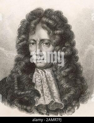 Robert BOYLE (1627-1691) inventeur anglo-irlandais, chimiste, physicien Banque D'Images