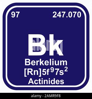 Berkelium Tableau périodique des éléments Illustration vectorielle eps 10 Illustration de Vecteur