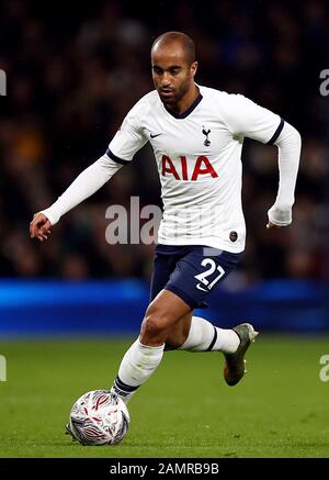 Lucas Moura de Tottenham Hotspur lors du troisième match de replay de la FA Cup au stade Tottenham Hotspur à Londres. Banque D'Images