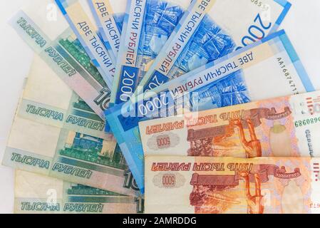 Billets de banque en devises, vue de clôture d'argent. Banque D'Images