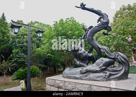 Naissance de Yu le Grand. Parc Dayu Myth. Wuhan, Chine Banque D'Images