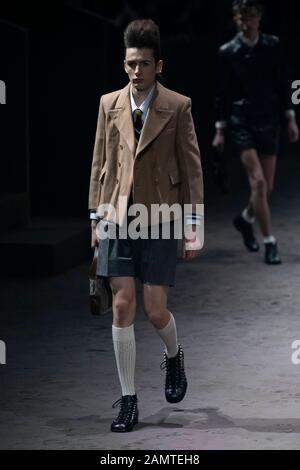 Milan, Italie. 14 janvier 2020. Gucci Fall/Winter 2020/2021 Runway Durant La Semaine De La Mode De Milan Hommes‚Äôs Janvier 2020 - Milan, Italie 14/01/2020 | Usage Dans Le Monde Crédit: Dpa/Alay Live News Banque D'Images