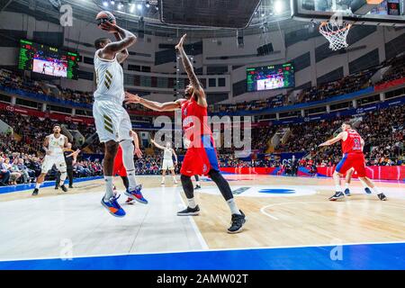 Moscou, Russie. 14 janvier 2020. #33 Trey Thompkins du Real Madrid en action contre CSKA Moscou lors du match 2019/2020 Turkish Airlines Euroligue de la saison régulière 19 à Megasport Arena.(score final: CSKA Moscow 60 - 55 Real Madrid) crédit: Sopa Images Limited/Alay Live News Banque D'Images