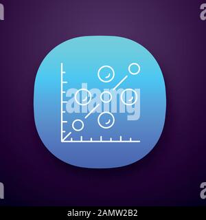 Icône de l'app Scatter plot. Diagramme De Dispersion. Diagramme mathématique. Tracer sur le plan de coordonnées. Visualisation des données statistiques. Interface utilisateur UI/UX. Web ou mobil Illustration de Vecteur