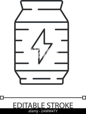 Icône linéaire de boisson énergétique. Jeu vidéo plus de vie, énergie. Niveaux de récupération. Cybersport, équipement esport. Illustration de la ligne fine. Symbole de contour. Vecteur Illustration de Vecteur