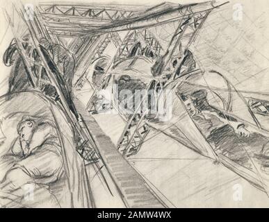 Logements de couchage dans l'Airship Graf Zeppelin, vers 1928 Banque D'Images