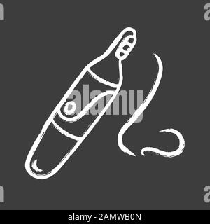 Icône de craie de tondeuse à cheveux nez. Procédure hygiénique d'épilation. Appareil de beauté à usage domestique. Hygiène personnelle. Instrument électrique de beauté. vec isolé Illustration de Vecteur