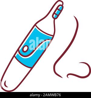 Icône de couleur de la tondeuse à cheveux nez. Procédure hygiénique d'épilation. Appareil de beauté à usage domestique. Hygiène personnelle. Instrument électrique de beauté. vec isolé Illustration de Vecteur