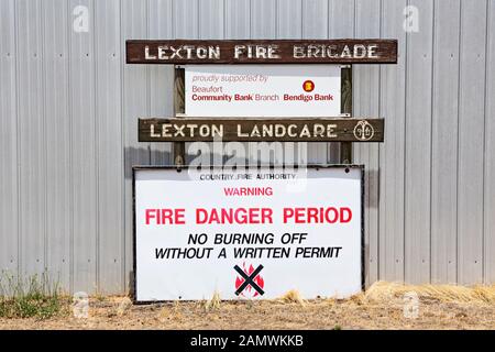 Lexton Australia / Lexton Country Fire Authority (Cfa) Fire Station À Lexton Victoria Australie. Banque D'Images