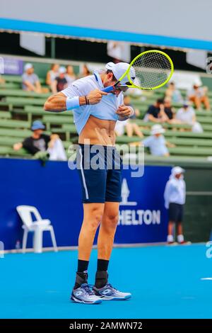 15 janvier 2020: Melbourne, AUSTRALIE - 15 JANVIER 2020: Marc Polmans (AUS) contre Matteo Berrettini (ITA) à l'AgBioEn Kooyong Classic le 2e jour à Melbourne Australie crédit: Chris Putnam/ZUMA Wire/Alay Live News Banque D'Images