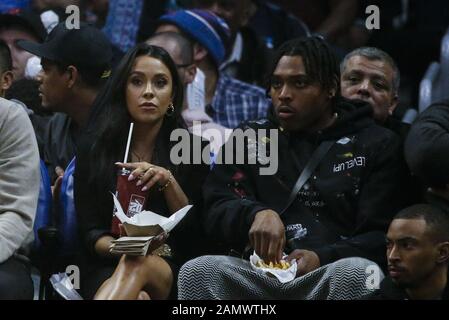 Los Angeles, Californie, États-Unis. 14 janvier 2020. Jalen Ramsey participe à un match de basket-ball entre les Clippers de Los Angeles et les cavaliers de Cleveland au Staples Center le 14 janvier 2020 à Los Angeles, en Californie. Crédit: Ringo Chiu/Zuma Wire/Alay Live News Banque D'Images