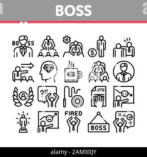 Les Icônes De La Collection De Chefs De Bossage De Société Permettent De Définir Le Vecteur Illustration de Vecteur