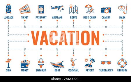 Bannière Vacances Et Tourisme Illustration de Vecteur