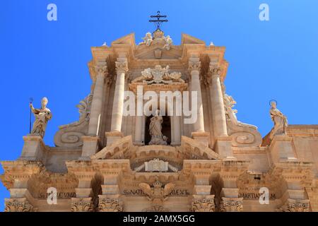 Cathédrale De Syracuse, Ortygia. Duomo Di Siracusa, Ortigia. Banque D'Images