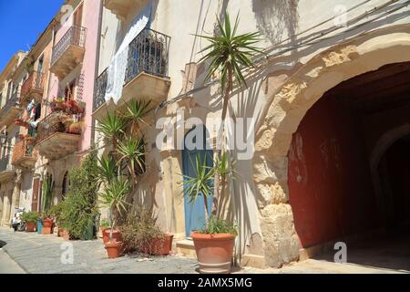 Île D'Ortygia, Syracuse, Sicile. Isola Di Ortigia, Syracuse, Sicile. Banque D'Images