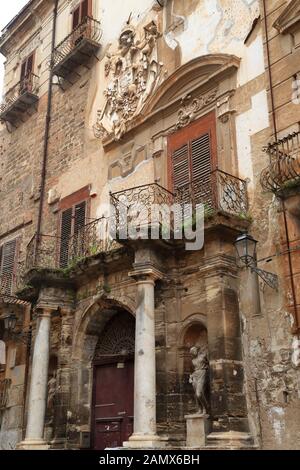 Palazzo Alliata di Villafranca, Piazza Stazione 8, l'architecture de Palerme Banque D'Images