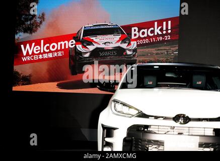 Chiba, Japon. 10 janvier 2020. Toyota Gazoo Racing a dévoilé son WRC Yaris de 2020-spécifications au salon de l'automobile de Tokyo. Crédit: SportsPressJP/AFLO/Alay Live News Banque D'Images