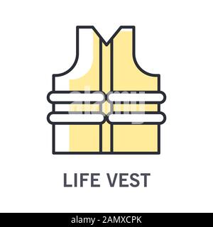 Maillot de bain ou veste isolée icône, vêtements de protection Illustration de Vecteur