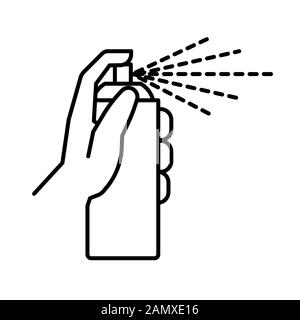Icône de pulvérisateur ou de vaporisateur sur la ligne isolée à la main Illustration de Vecteur