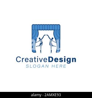 Idées de logo de spectacle de danse de ballet. Logo inspiration. Illustration Du Vecteur De Modèle. Isolé Sur Fond Blanc Illustration de Vecteur