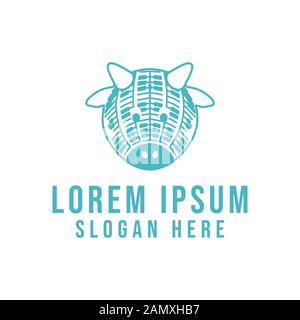 Idées de logo de bébé de vache coupée. Logo inspiration. Illustration Du Vecteur De Modèle. Isolé Sur Fond Blanc Illustration de Vecteur