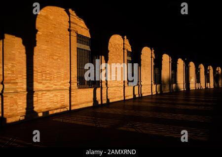 Séville, Espagne. 7 juillet 2018. La Plaza de España dans le Parque de María Luisa à Séville. Banque D'Images