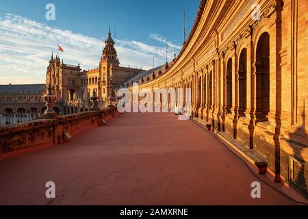 Séville, Espagne. 7 juillet 2018. La Plaza de España dans le Parque de María Luisa à Séville. Banque D'Images