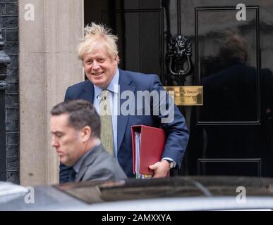 Londres Royaume-Uni 15 Janvier 2020, Le Premier Ministre Pc Boris Johnson Quitte Le 10 Downing Street, Londres Credit Ian Davidson/Alay Live News Banque D'Images