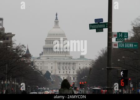 États-Unis. 14 janvier 2020. Le Capitole où les sénateurs attendent les articles de destitution du président américain Donald Trump. (Photo De Niyi Fate/Thenews2/Pacific Press) Crédit: Pacific Press Agency/Alay Live News Banque D'Images