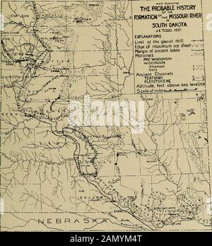 Bulletin de la Société géologique de l'Amérique . Il a poussé contre la rive est du Missouri Coteau de la même manière, mais le coteau a été plus interrompu, ou moins continu, donc il n'a pas offert la même résistance que dans le NorthDakota. De plus, il se déplaça dans une vallée fluviale sur des dépôts alluviaux, ce qui a sans aucun doute rendu ses progrès plus faciles et rapides. Troisième rapport biennal de la Géole du Dakota du Nord Surv., p. 80-80. .Journal of Geology, vol. 23, p. 53-55. Preuve FEOM DAKOTA DU SUD 477 De ces faits il sera facilement vu que les principales relations de l'outil d'aide du Missouri à la glace-elle Banque D'Images