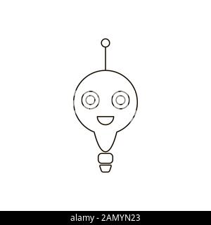 Chatbot icône plate sur fond blanc. Support virtuel en ligne. Conception du service de support bot. Symbole de l'intelligence artificielle. Chat bot ou Chatterbot. Vec Illustration de Vecteur