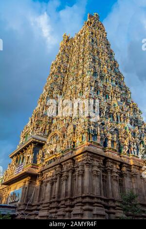 Temple Sri Meenakshi, Madurai, Inde du Sud Banque D'Images