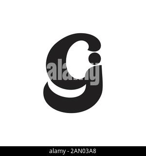 Lettre cj symbole lié logo vector curves Illustration de Vecteur