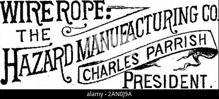 Scientifique Américain Volume 47 Numéro 18 (Octobre 1882) . RÉSIDENT. MANUFACTUREltS DE CÂBLE MÉTALLIQUE, DE CÂBLES DE PONT, DE GRÉAGE DE NAVIRES, De Cordes de tramway, De Fils de championne barbelés, etc. Bureau et travaux; Envoyer pour le bureau et l'entrepôt: Banque D'Images