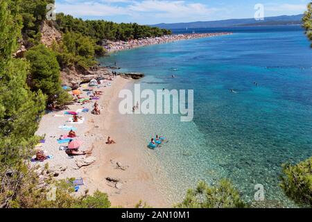 Plage de Bol sur l'île de Brac en Croatie Banque D'Images