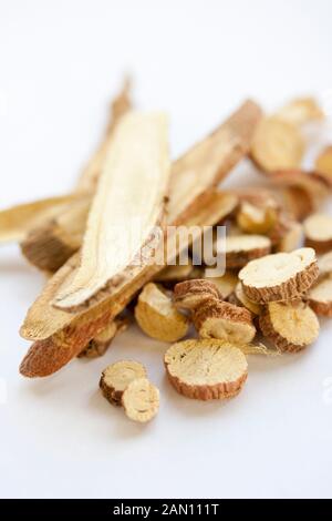 GAN CAO - Glycyrrhiza glabra Réglisse - CHINESE HERBAL MEDICINE Banque D'Images